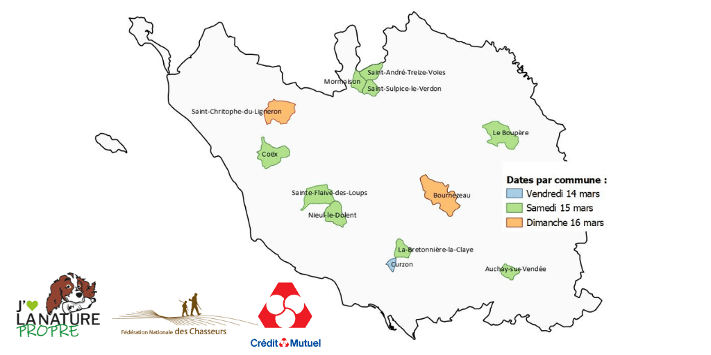 Carte des communes J'aime la Nature Propre et dates.